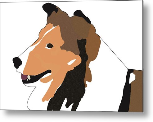 Sheltie Metal Print featuring the digital art Sheltie by Caroline Elgin