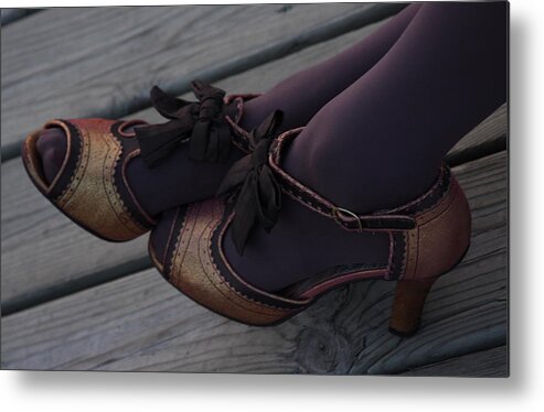 Shoes Metal Print featuring the photograph Shoes at Dusk by Michelle Miron-Rebbe
