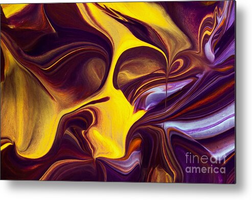 Abstract Metal Print featuring the painting Shout by Patti Schulze