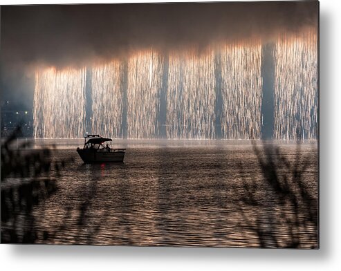 Fireworks Metal Print featuring the photograph Shower of Fireworks by Holden The Moment