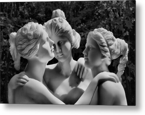Statue Metal Print featuring the photograph Sibling Follies by Greg Sharpe