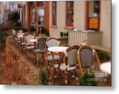 Original Metal Print featuring the photograph Sidewalk Cafe by Cathy Mounts