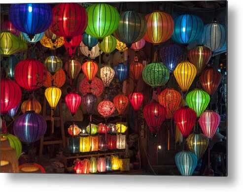 Vietnamese Silk Lanterns Metal Print featuring the photograph Silk Lanterns by Rob Hemphill