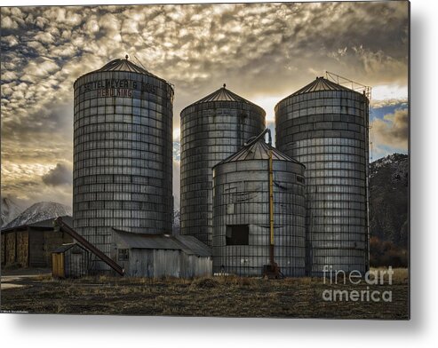 Silos Metal Print featuring the photograph Silos by Mitch Shindelbower