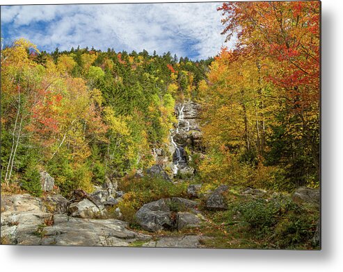 Autumn Metal Print featuring the photograph Silver Cascade in Fall by Kevin Craft