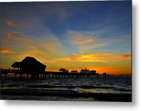 Fishing Metal Print featuring the photograph Pier scape #1 by David Lee Thompson