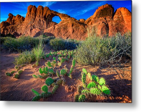 Skyline Arch Metal Print featuring the photograph Skyline Arch In Late Day Sun by Rick Berk