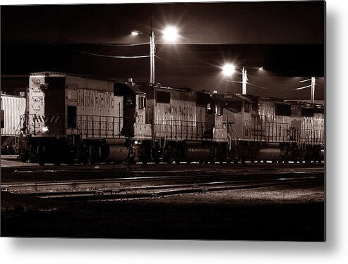 Trains Metal Print featuring the photograph Sleeping Giants - Union Pacific Engines by Steven Milner