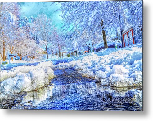 Winter Scene Metal Print featuring the photograph Slow Melt by Dennis Baswell