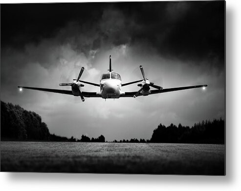Airplane Metal Print featuring the photograph Small airplane low flyby by Johan Swanepoel