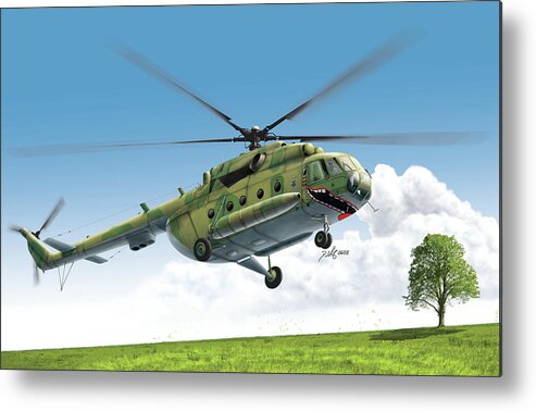 Helicopter Metal Print featuring the digital art Smile by Daniel Uhr