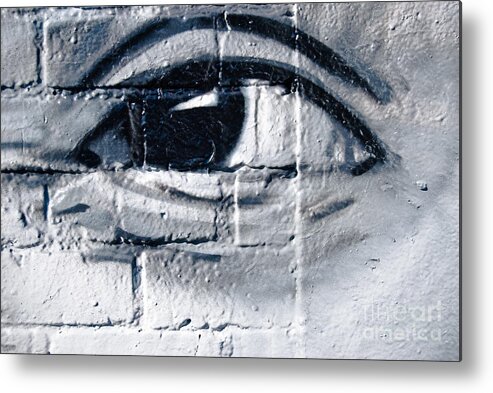 Abstract Metal Print featuring the painting Smiling Graffiti Eye by Yurix Sardinelly