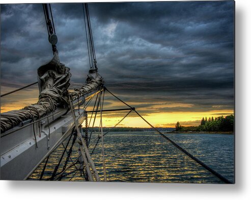 Schooner Metal Print featuring the photograph Smith Cove Sunset by Fred LeBlanc