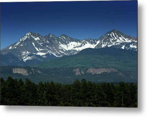 Snow Metal Print featuring the photograph Snow Capped Mountains by Renee Hardison