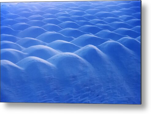 Snow Metal Print featuring the photograph Snow Dunes In Blue by Mark Fuller