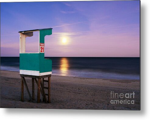 Moon Metal Print featuring the photograph Snow Moon Rising by Kelly Nowak