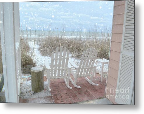 Beach Metal Print featuring the photograph Snow On The Beach 4 by Kathy Baccari