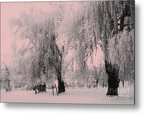 Snowy Sunday Metal Print featuring the photograph Snowing again by Julie Lueders 