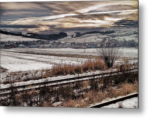 Snow Metal Print featuring the photograph Snowscape in Romania by Adam Rainoff