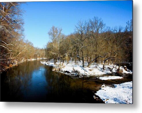 Landscape Metal Print featuring the photograph Snowy Creek Morning by William Jobes