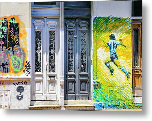 Buenos Aires Streets And Art Metal Print featuring the photograph Soccer Street by Rick Bragan