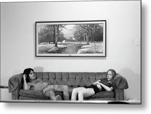 Sofa Art Metal Print featuring the photograph Sofa-Sized Picture, With Light Switch, 1973 by Jeremy Butler