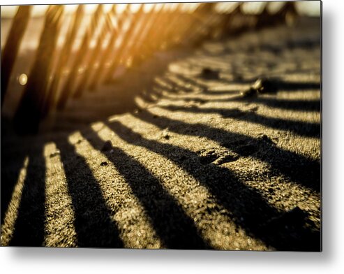 Lens Baby Metal Print featuring the photograph Soft Focus Sun Rise Though Dunes Fence by Sven Brogren
