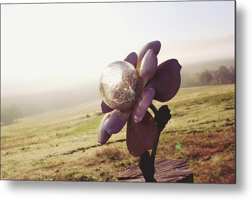 Solar Light Metal Print featuring the photograph Solar Flower by Julie Kniess