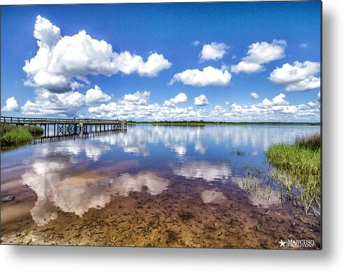 Clouds And Water Print Metal Print featuring the digital art Something To Reflect On by Phil Mancuso