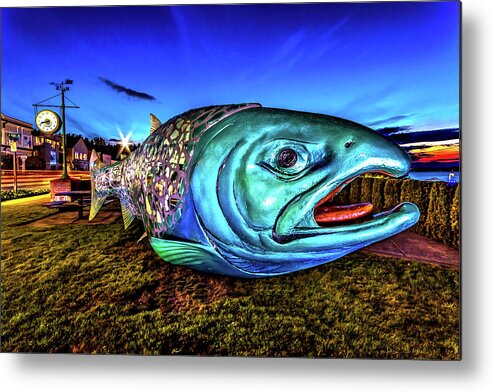 The Metal Print featuring the photograph Soul Salmon During Blue Hour by Rob Green