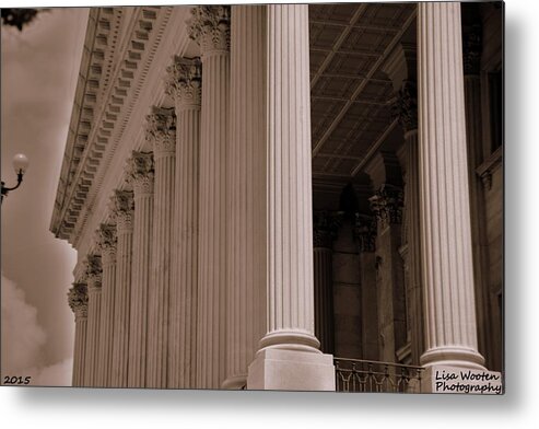 South Carolina State House Metal Print featuring the photograph South Carolina State House Columns by Lisa Wooten