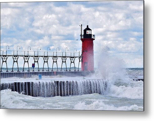 Michigan Metal Print featuring the photograph South Haven Lighthouse by Nicole Lloyd