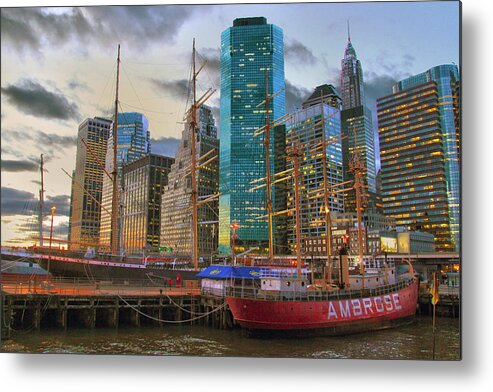 South Street Seaport Metal Print featuring the photograph South Street Seaport by Mitch Cat