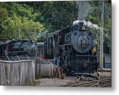 Landscape Metal Print featuring the photograph Southern 4501 and 630 at shops in Chattanooga TN by Jim Pearson