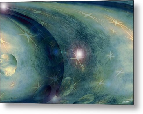 Space Metal Print featuring the digital art Space by Linda Sannuti