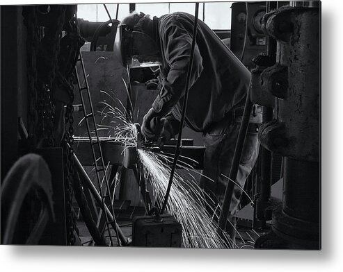Grinding Metal Print featuring the photograph Sparks by Tom Singleton