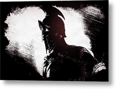Spartan Warrior Metal Print featuring the painting Spartan Hoplite - 18 by AM FineArtPrints