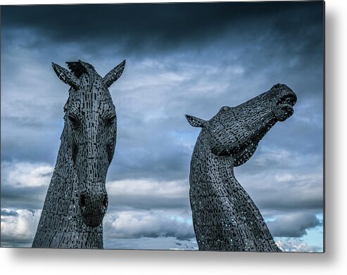 The Kelpies Metal Print featuring the photograph Spirited. by Angela Aird