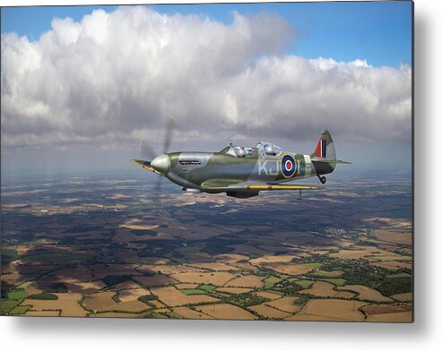 Boultbee Flight Academy Metal Print featuring the photograph Spitfire TR 9 SM520 by Gary Eason