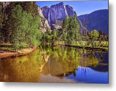 Yosemite Metal Print featuring the photograph Spring Reflections of Yosemite Falls by Lynn Bauer