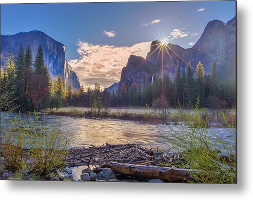 Amazing Metal Print featuring the photograph Spring Sunrise at Yosemite Valley by Scott McGuire