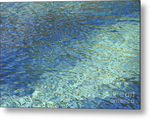 Blue Metal Print featuring the photograph Spring Water Turquoise Abstract by Carol Groenen