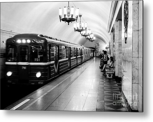 Russia Metal Print featuring the photograph St Petersburg Russia Subway Station by Thomas Marchessault