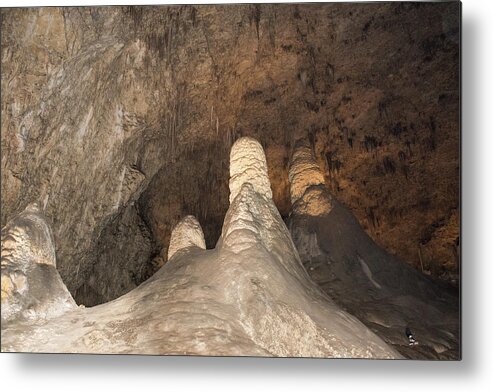 Carlsbad Cavern Nm Metal Print featuring the photograph Stalagmite View 2 by James Gay