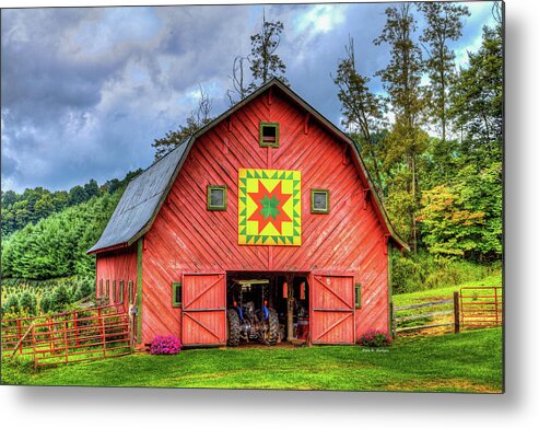 Barn Quilts Metal Print featuring the photograph Star within a Star by Dale R Carlson