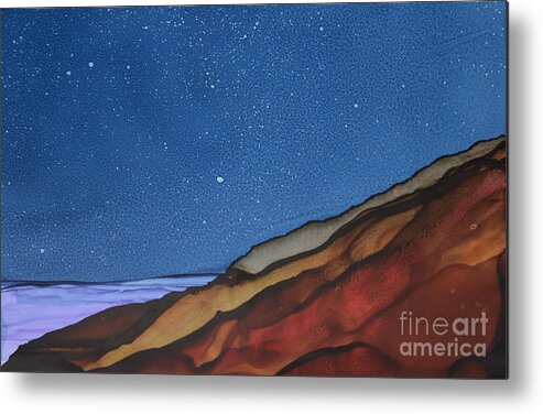 Landscape Metal Print featuring the painting Starlight by Beth Kluth