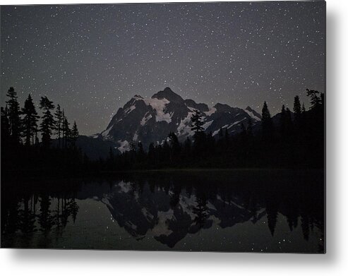 Picture Lake Metal Print featuring the photograph Starry Night Picture Lake Reflection by Matt McDonald