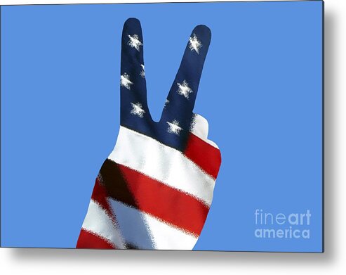 Peace Sign Metal Print featuring the photograph Stars and Stripes Peace Sign .png by Al Powell Photography USA