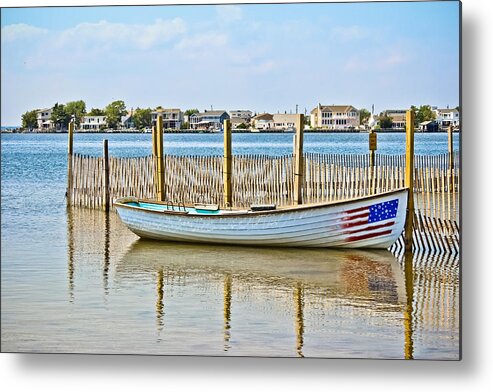 Rowboat Metal Print featuring the photograph Stars and Stripes Rowboat by Colleen Kammerer