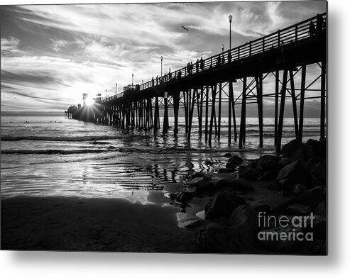 Black And White Metal Print featuring the photograph Stars and Swirls in Oceanside by Ana V Ramirez